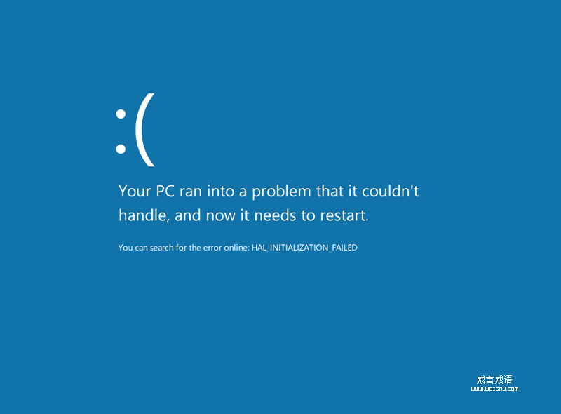 Windows8预览版初体验：蓝屏页面